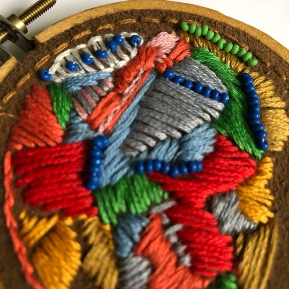 Mini Abstract Embroidery & Beading Hoop Art - Picture 2 of 8